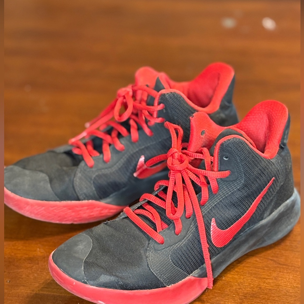 Nike Red and Black Athletic Basketball Shoes